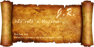 Jónás Rozina névjegykártya