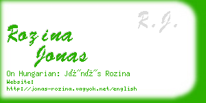 rozina jonas business card